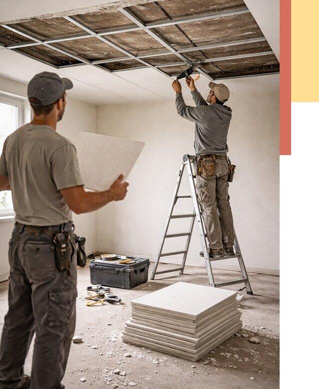 Замена плит подвесного потолка в Пугачеве от 1778 руб. быстро и недорого | ОТДЕЛОЧНИК-Пгч