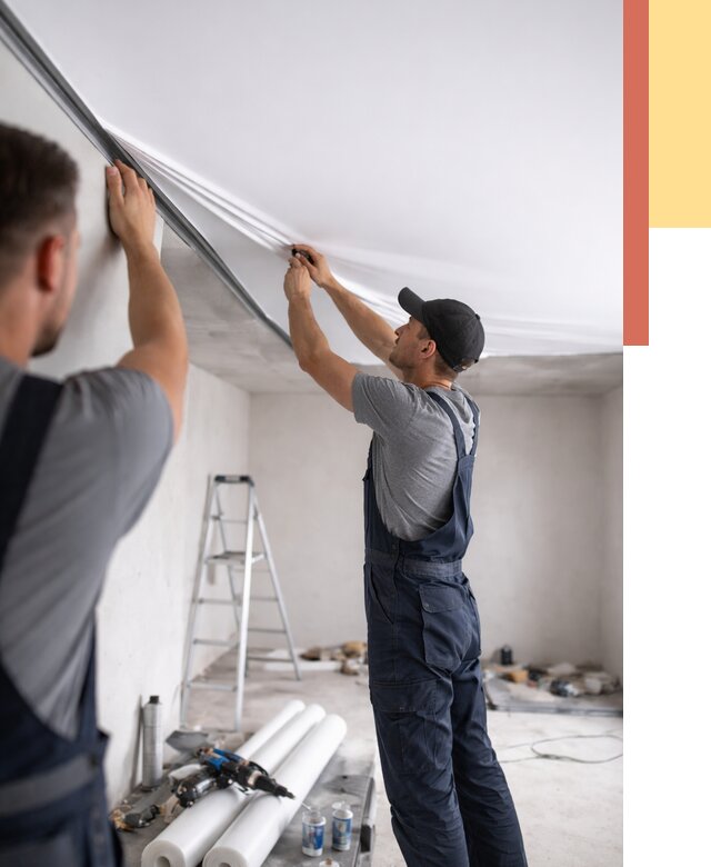 Монтаж матового натяжного потолка в Пугачеве от 4572 руб./м² — быстро и недорого | ОТДЕЛОЧНИК-Пгч