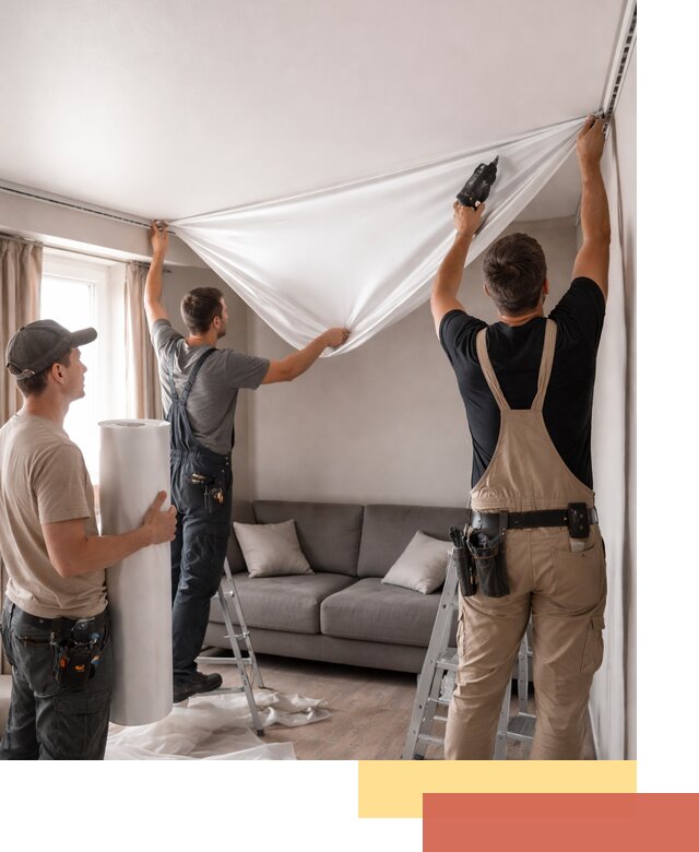 Монтаж сатинового натяжного потолка в Пугачеве качественно и быстро