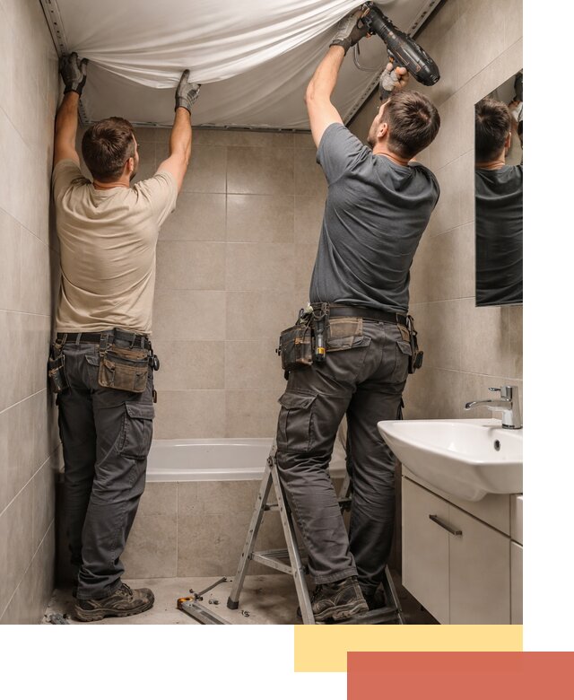 Монтаж натяжного потолка в ванной в Пугачеве быстро и качественно