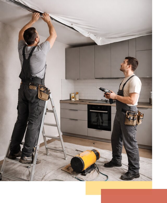 Монтаж натяжного потолка на кухне в Пугачеве