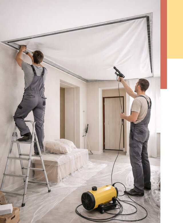 Монтаж натяжного потолка в прихожей в Пугачеве от 2692 руб. под ключ | ОТДЕЛОЧНИК-Пгч