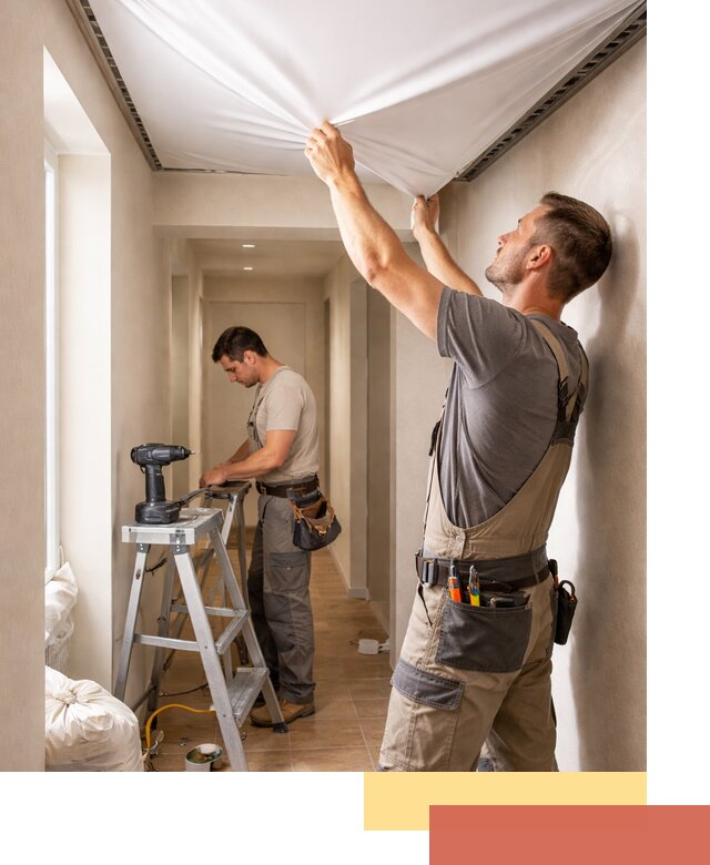 Монтаж натяжного потолка в прихожей в Пугачеве