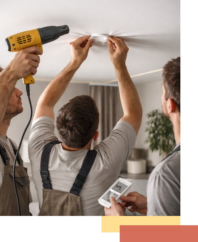 Ремонт прокола полотна натяжного потолка в Пугачеве