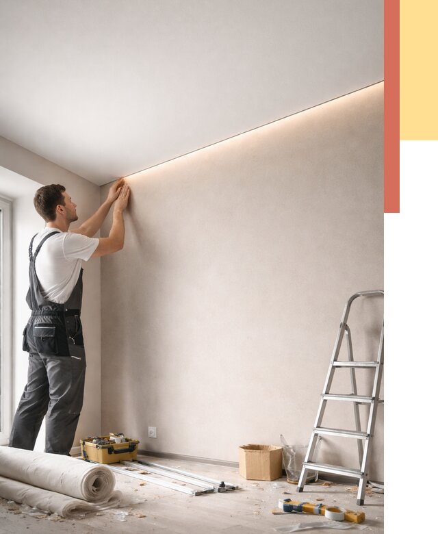 Теневые натяжные потолки в Пугачеве от 8331 руб. под ключ | ОТДЕЛОЧНИК-Пгч