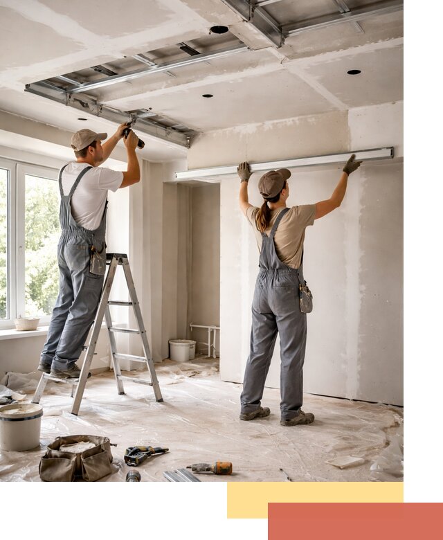 Монтаж многоуровневого потолка из гипсокартона в Пугачеве