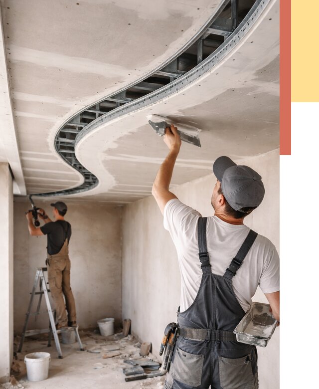 Криволинейный потолок из гипсокартона в Пугачеве от 2134 руб./м2 | ОТДЕЛОЧНИК-Пгч