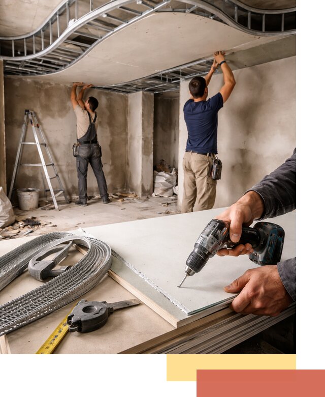 Криволинейный потолок из гипсокартона в Пугачеве — монтаж и отделка