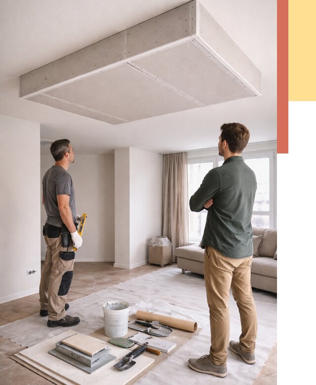 Короб на потолке из гипсокартона в Пугачеве от 2235 руб. — монтаж и услуги под ключ | ОТДЕЛОЧНИК-Пгч