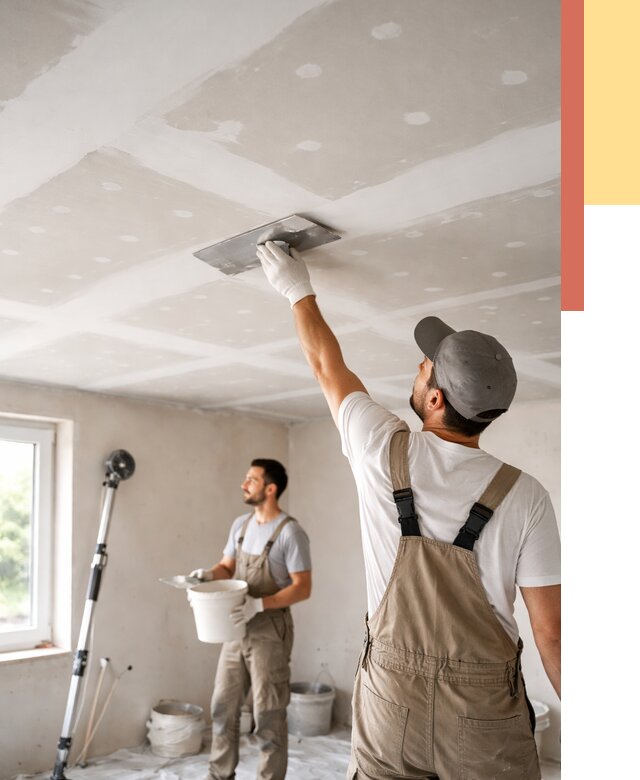 Шпаклевка потолка из гипсокартона в Пугачеве от 3251 руб./м2 — услуги под ключ | ОТДЕЛОЧНИК-Пгч