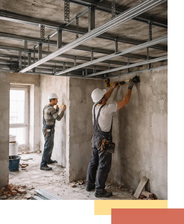 Монтаж каркаса потолка из профильного профиля в Пугачеве