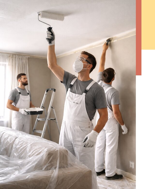 Покраска потолка водоэмельсионной краской в Пугачеве от 2235 руб/м² — услуги под ключ | ОТДЕЛОЧНИК-Пгч