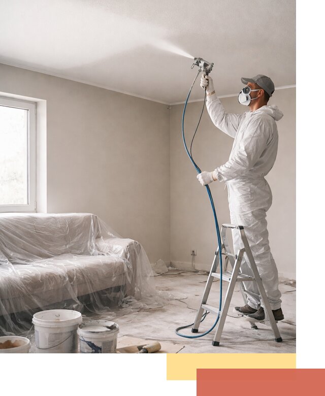 Покраска потолка краскопультом в Пугачеве быстро и качественно