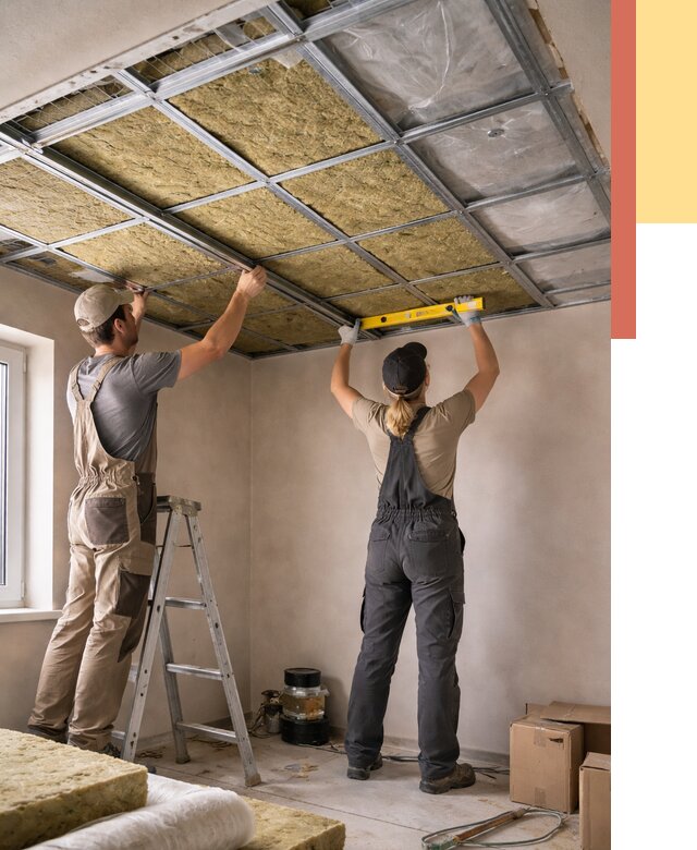 Шумоизоляция потолка в Пугачеве от 1270 руб. под ключ — услуги ОТДЕЛОЧНИК-Пгч